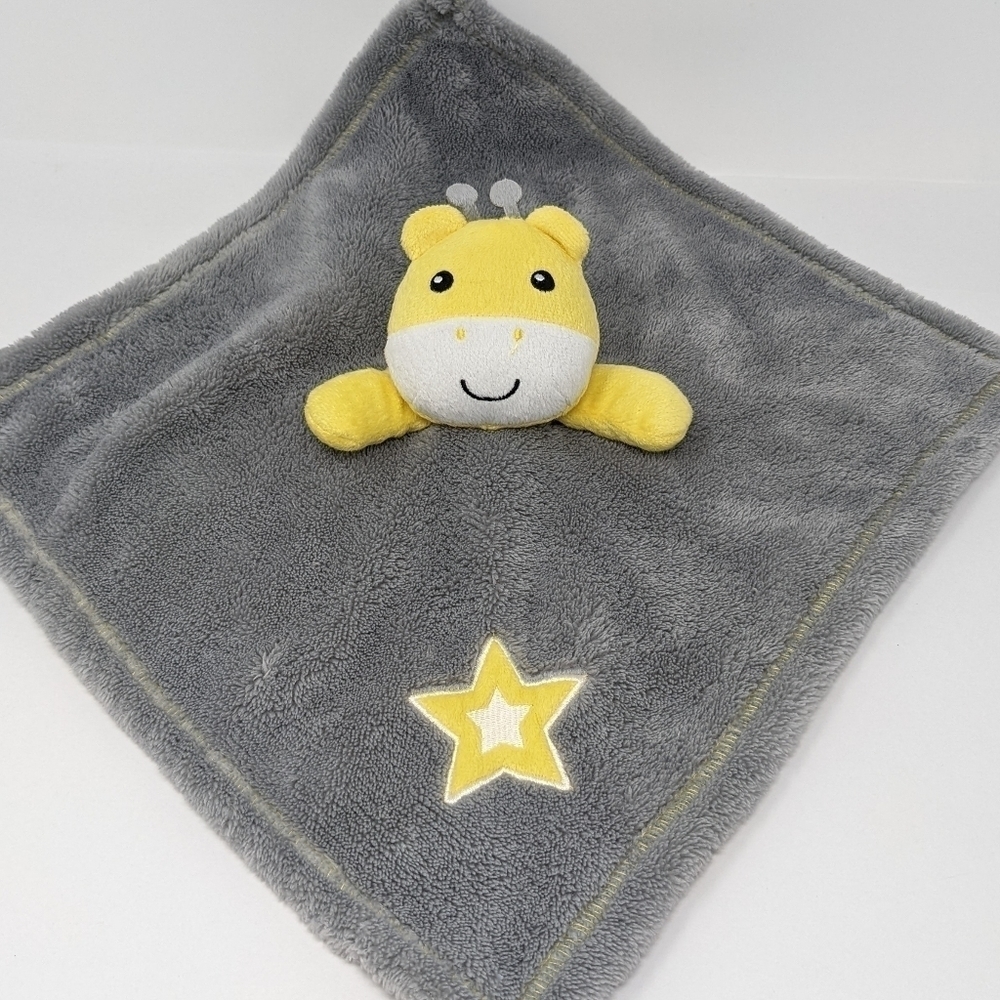 LOVEY Baby Gear Giraffe Grey Yellow Star Security Blanket